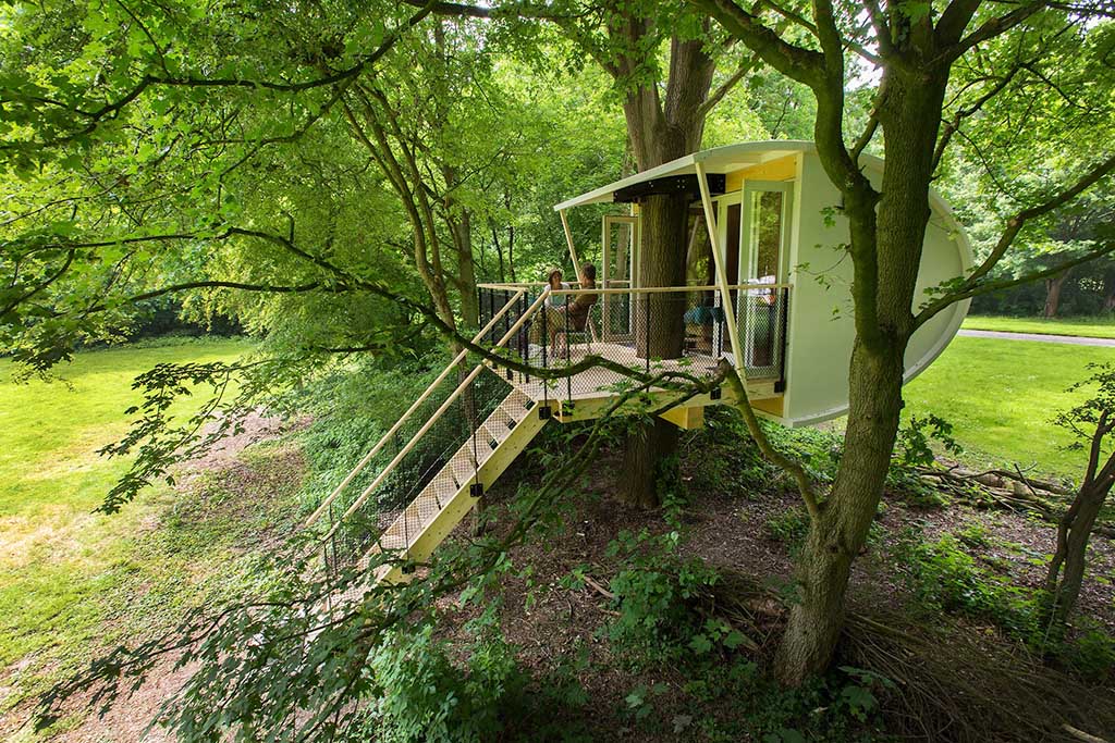Bijzondere Overnachting Slapen in een boomhut Buytenplaets Suydersee13