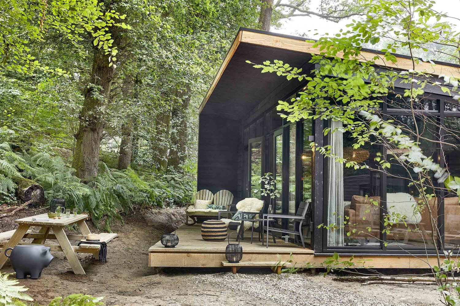 Slapen in Forest Cabins van Buitenplaats Beekhuizen